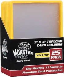 MONSTER YELLOW 3 X 4 TOP LOADER 25 PACK