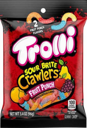 TROLLI SOUR BRITE CRAWLERS FRUIT PUNCH 96G