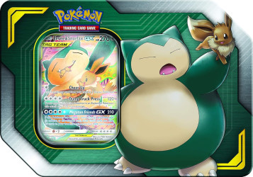 POKEMON TAG TEAM TIN SNORLAX-GX & EEVEE- TCG SUN & MOON