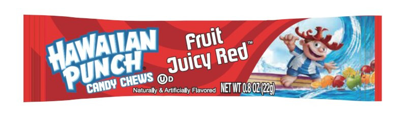 HAWAIIAN PUNCH CANDY CHEWS FRUIT JUICY RED 22G