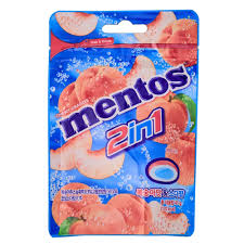 MENTOS 2 IN 1  PEACH AND SODA 45G